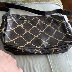 Longchamp brown messenger bag.